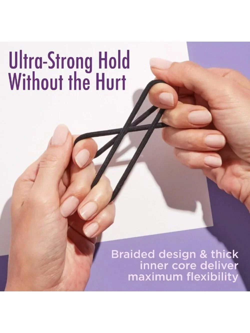 Pain-Free Elastic Hair Ties, 30 Ct, Brown Rubber Bands, No-Snag Ouchless Hold